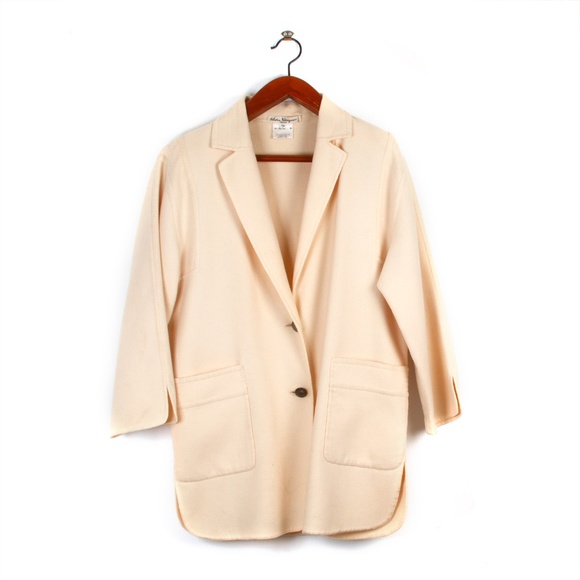 Salvatore Ferragamo Jackets & Blazers - Salvatore Ferragamo Firenze 100% wool cream coat.